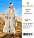 Dhanak 3-piece suit with print  dupatta Shirt embroidery